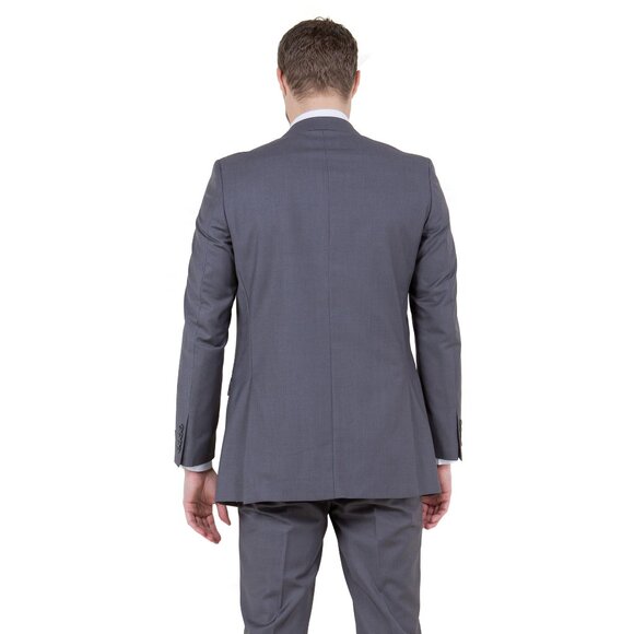 Mens 2-Piece Pick Stitch Suit, Slim-Fit Grey - Picture 4 of 7